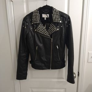 Muubaa lamb leather moto jacket